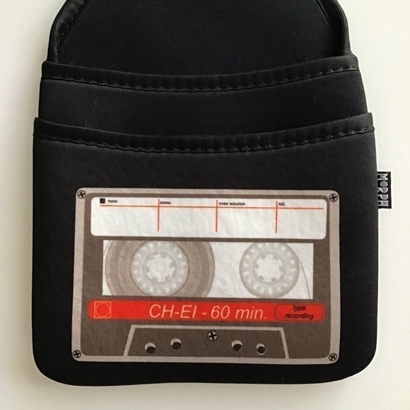 Vintage Cassette Music Neoprene Case Hanger Pocket Ear Buds Car Phone Tech Cords - Picture 16 of 16